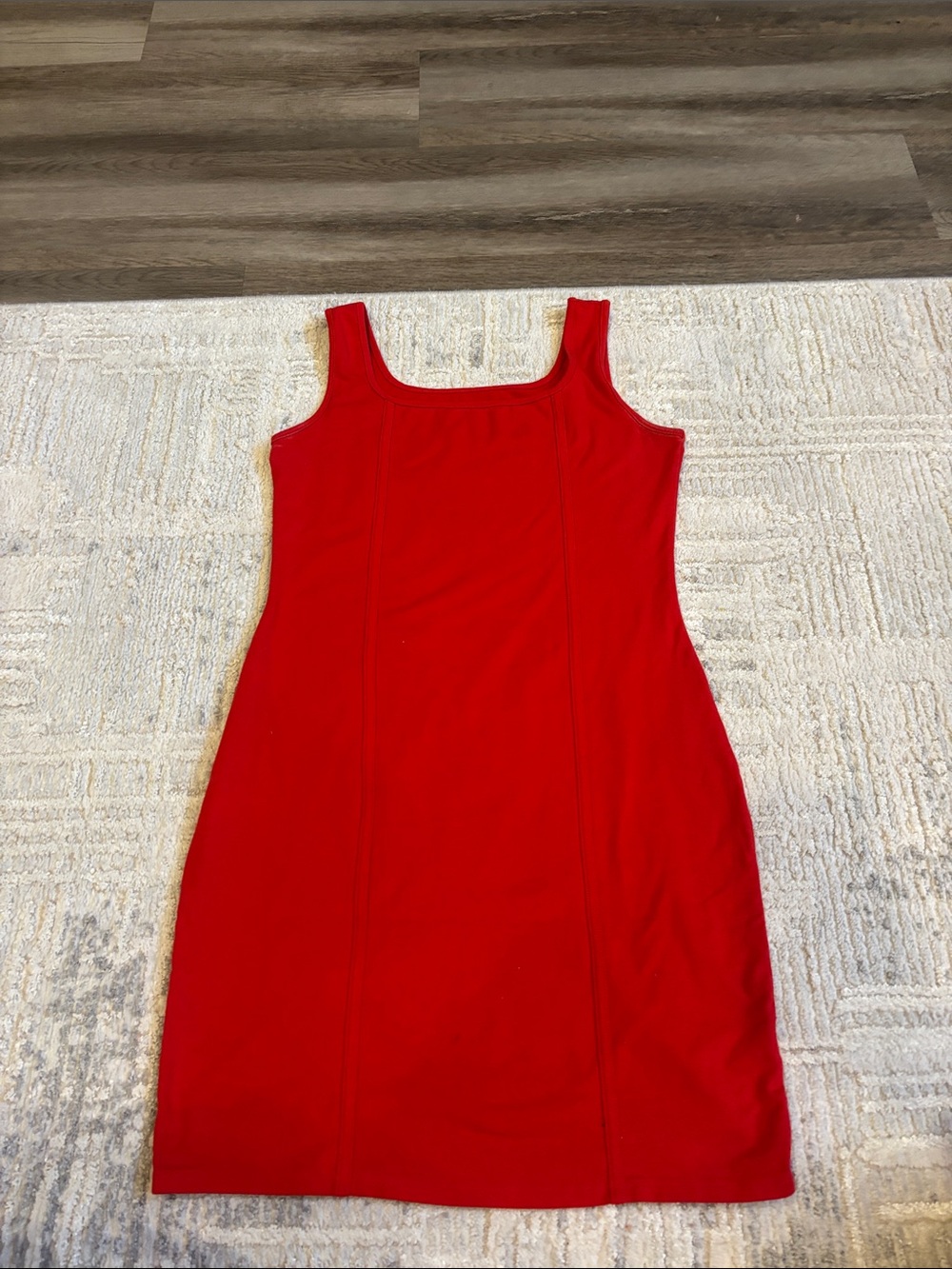 wild fable Red Square-Neck Mini Bodycon Dress